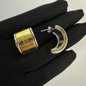 CEL DESIGNER INSPIRED TWO TONE EARRINGS